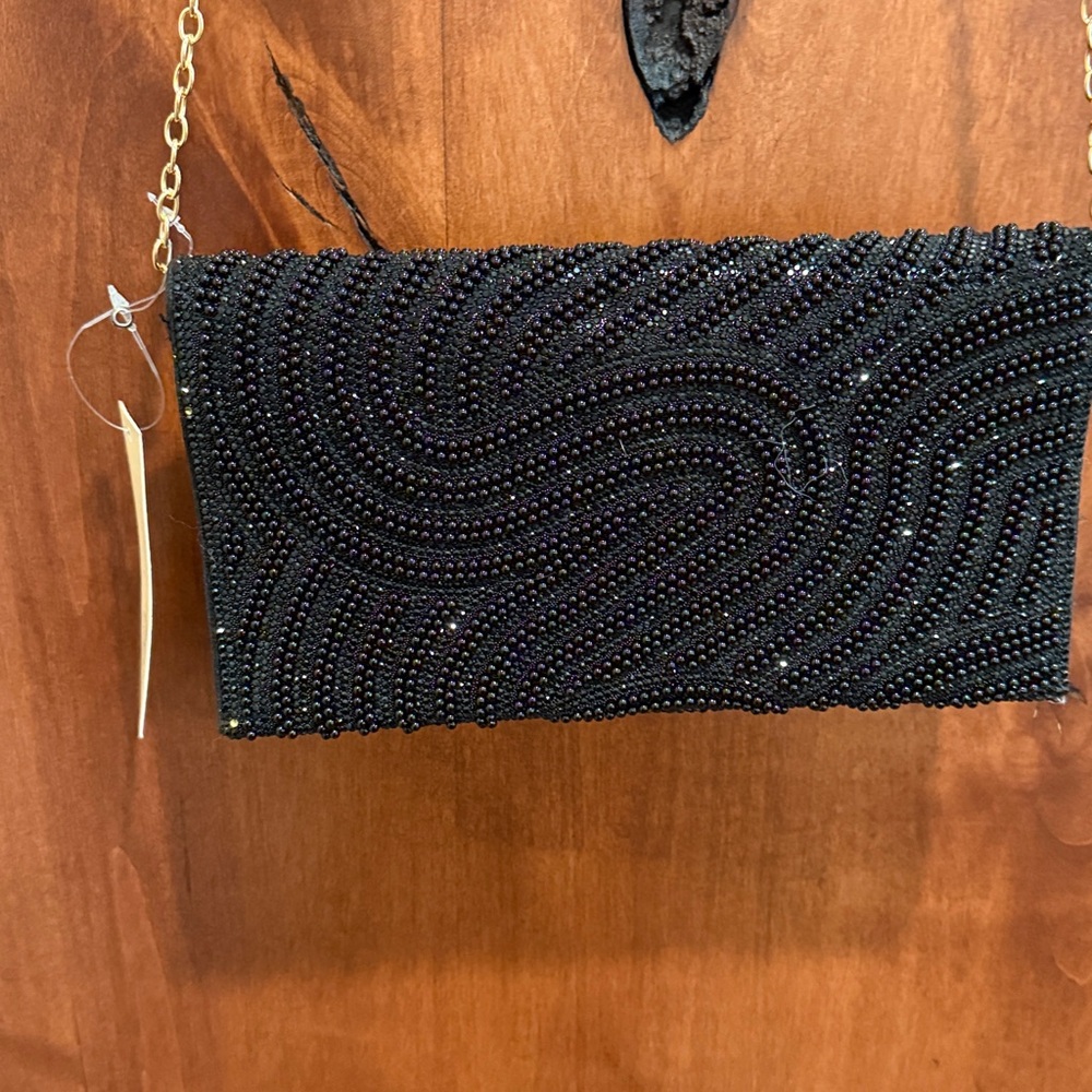 Badgley Mischka Black Beaded Evening Bag - Picture 4 of 6